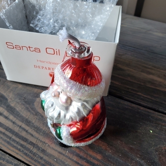 Dept 56 Santa handblown Oil Lamp Mercury Glass Holiday shimmery - Picture 5 of 14